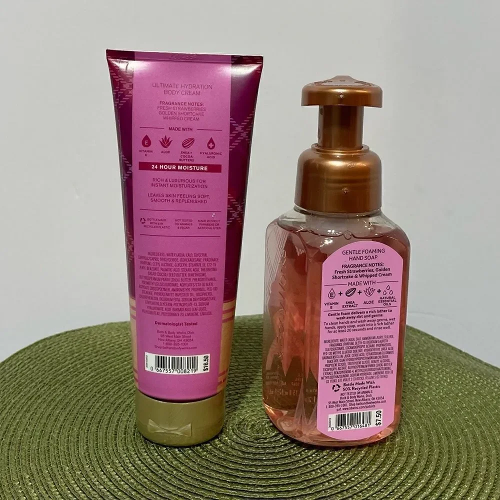BBW Strawberry Pound Cake Body Cream & Hand Soap NWT